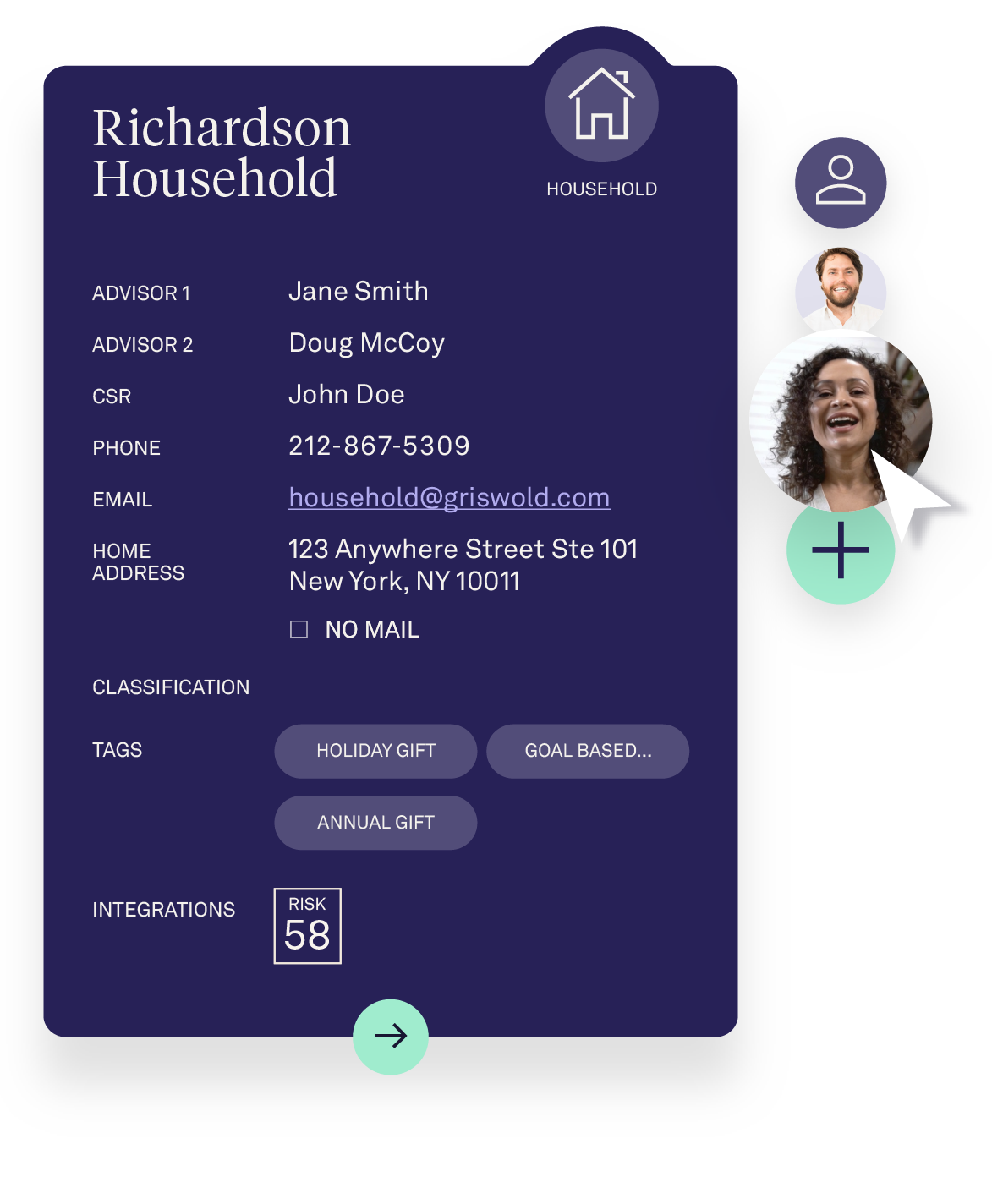 AdvisorEngine CRM Contact Management Client Dashboard