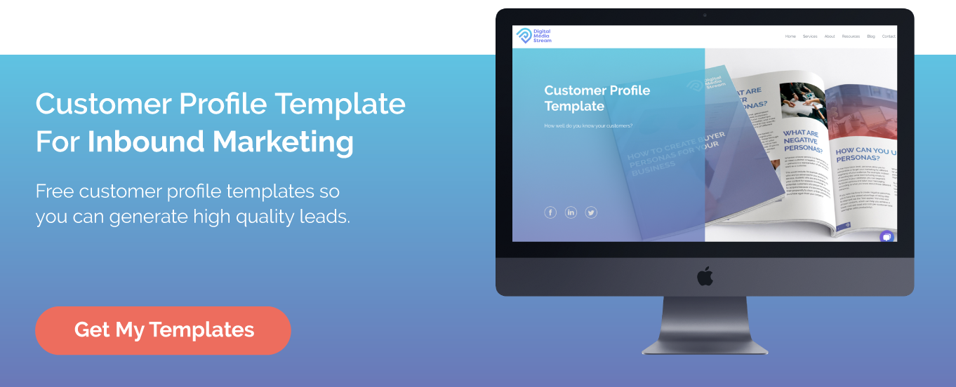 Customer Profile Template For Inbound Marketing CTA In-line