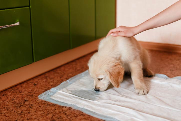 Dog Using Pee Pad