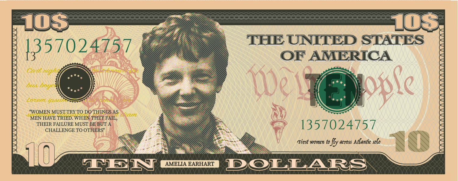 Amelia Earhart $10