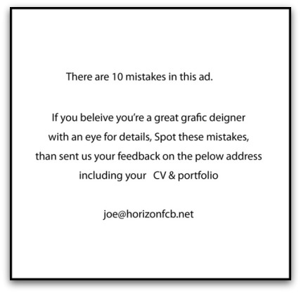Graphic designer Recruitment Ad