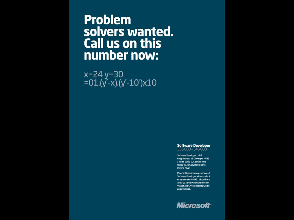 Microsoft Recruitment Ad