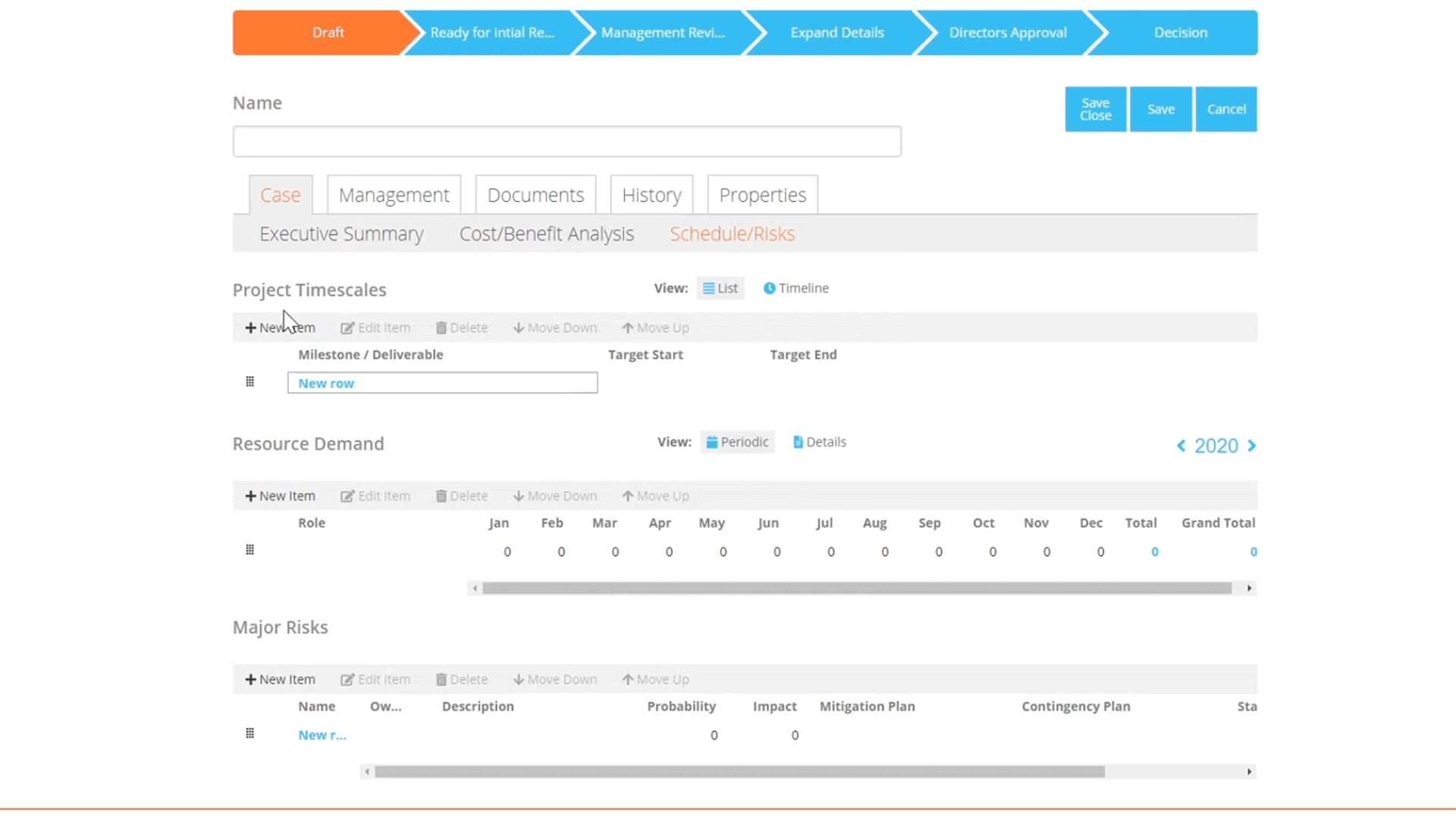 Easy Business Case Managament