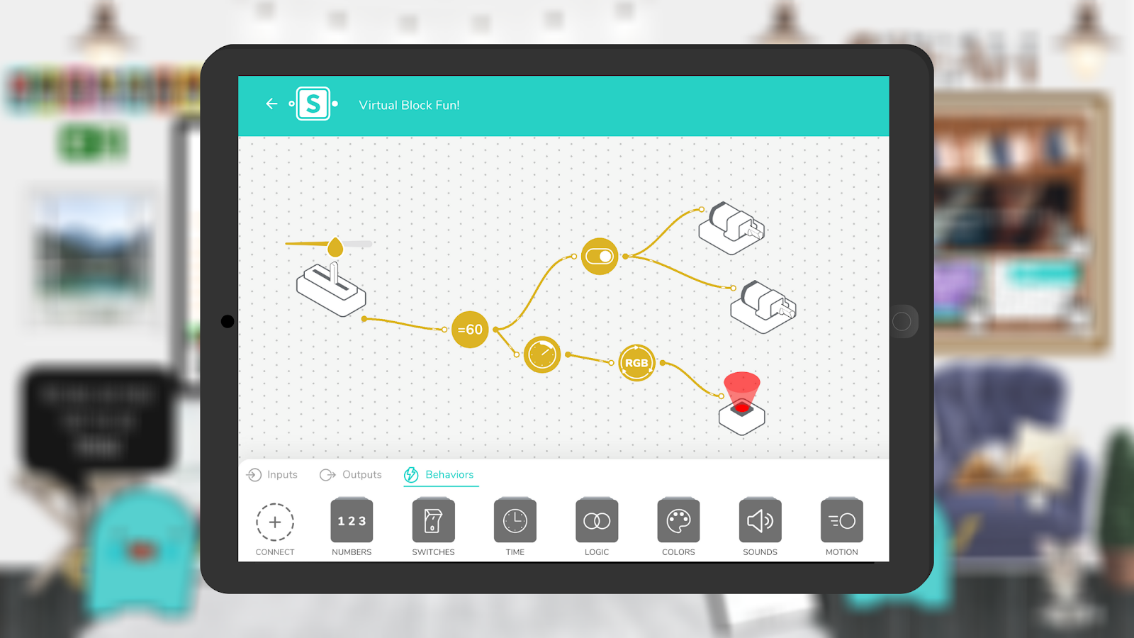 The virtual blocks for coding activities in SAM Blockly on the SAM Studio web platform.