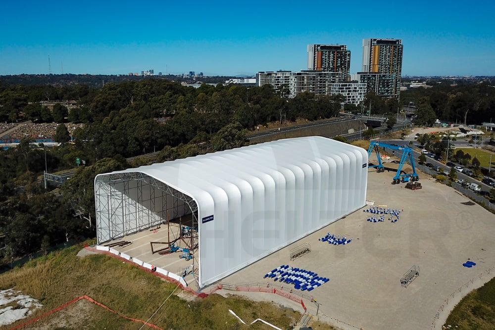 image of a fabric building or free-span shelter