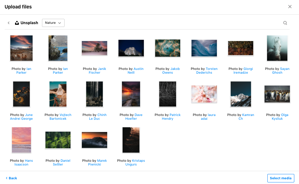 Unsplash library