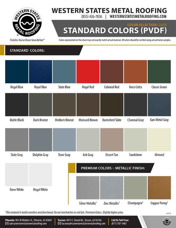 Metal Siding Color Charts | Over 100 Colors | Buy Mfg. Direct & Save