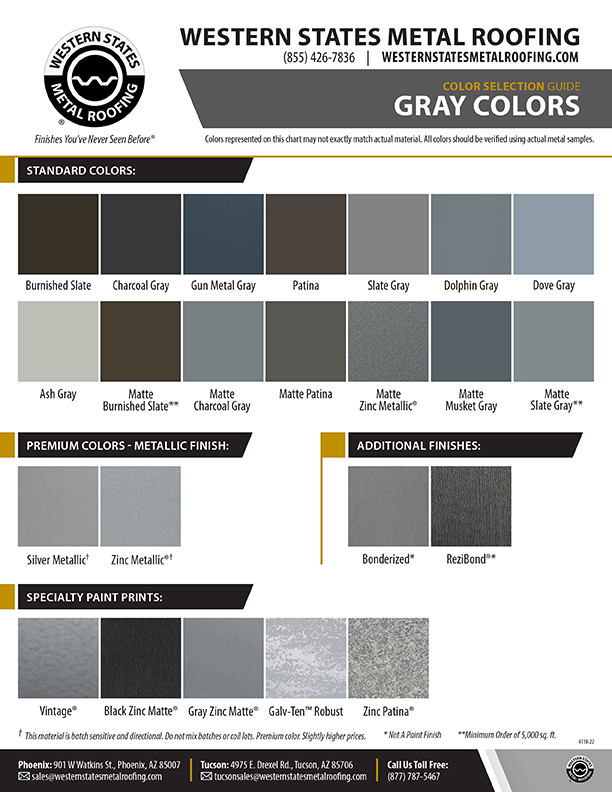 Metal Siding Color Charts | Over 100 Colors | Buy Mfg. Direct & Save