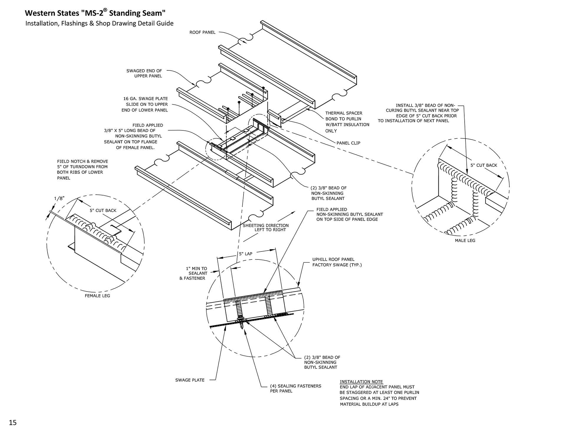 End Lap Detail For Western Lock® Standing Seam