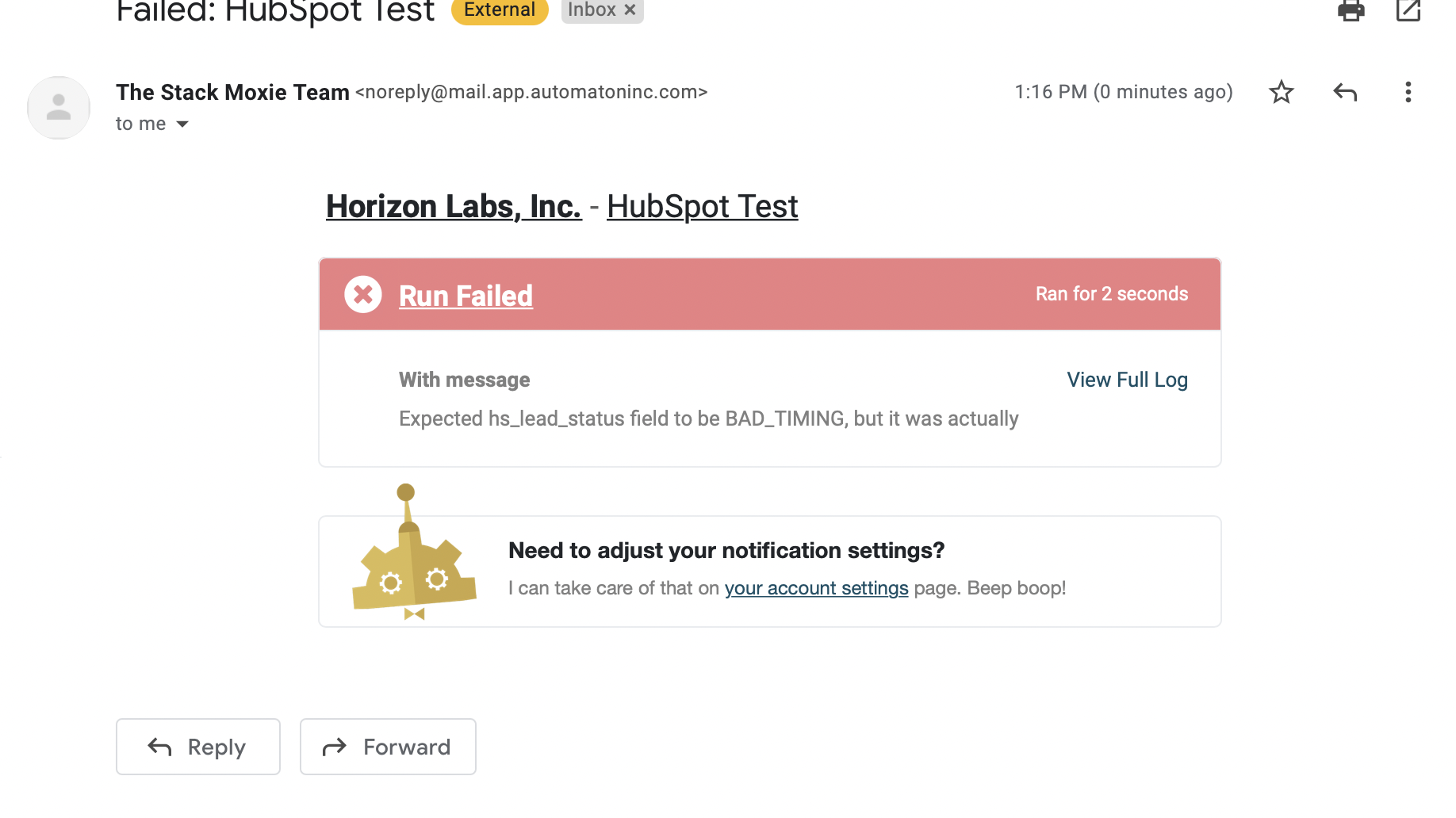 Get Alerted When a Test Fails