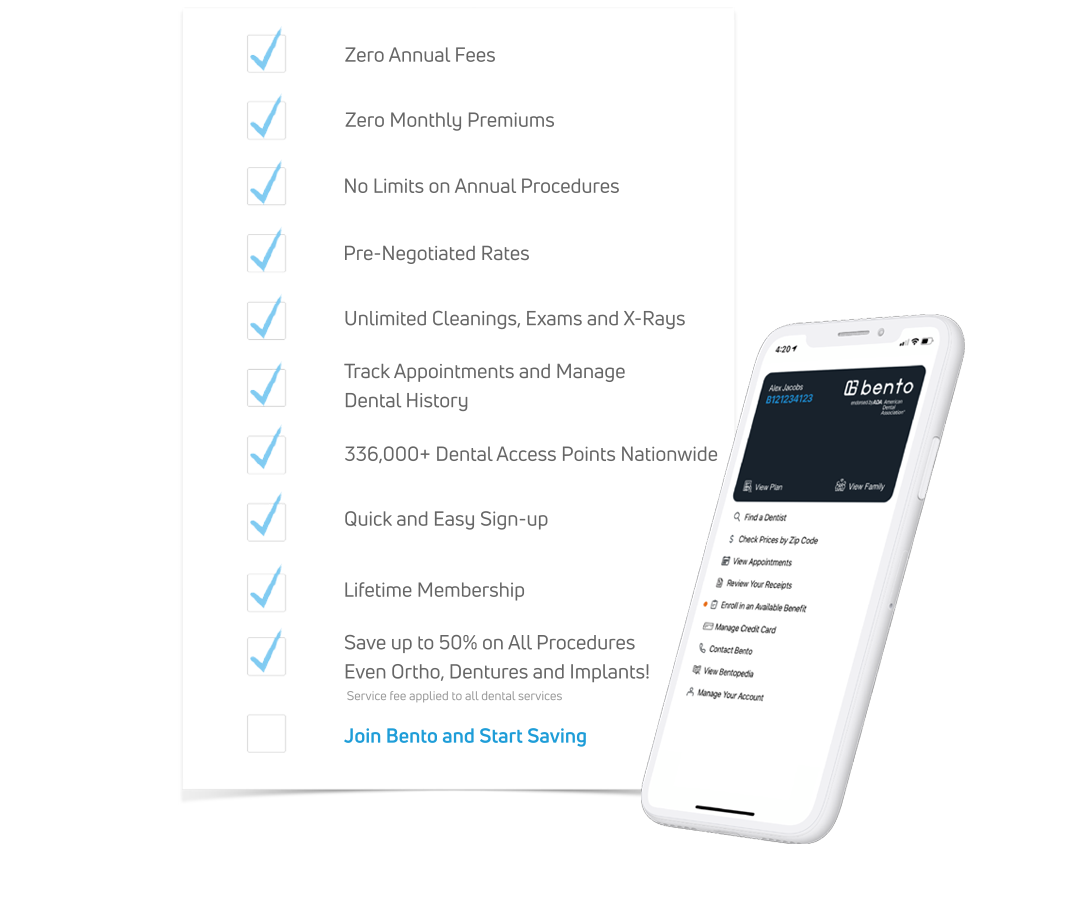 Individuals Page Checklist The perks of Bento individual and family dental plan members