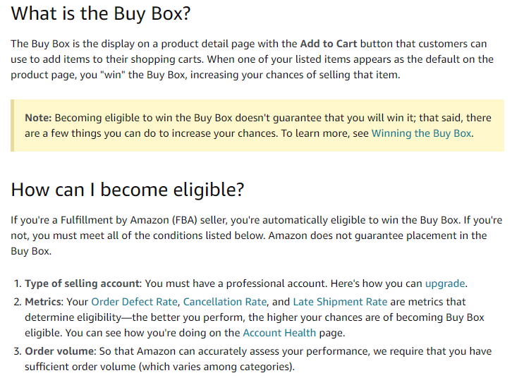 Amazon buy box