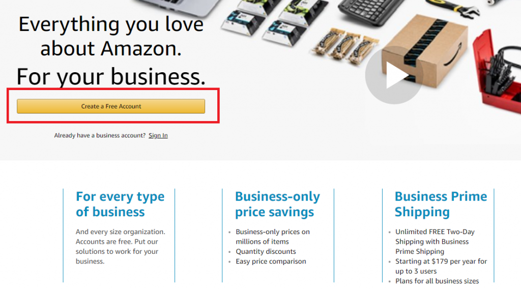 how to set up an Amazon Business account