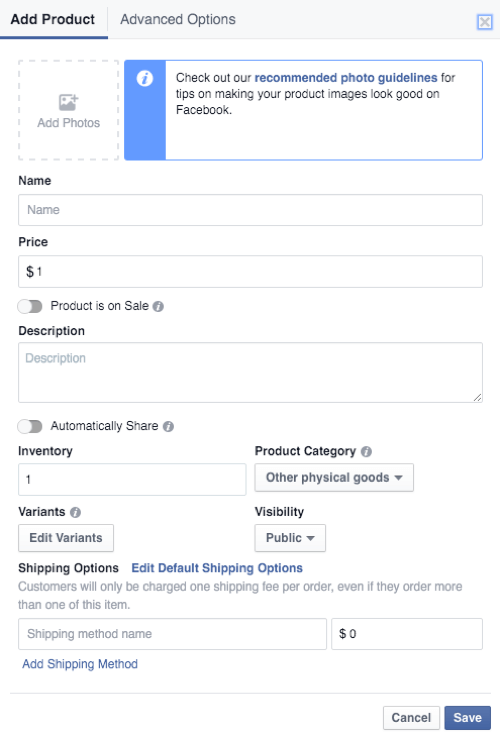 how to set up Facebook shop