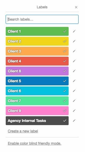 trello color labels for multi business management
