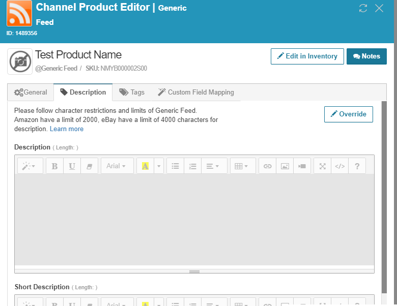 StoreAutomator Channel Product Editor