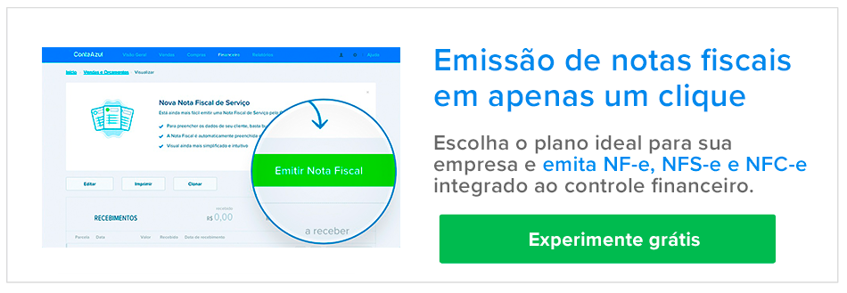 Emissão de notas fiscais em apenas um clique com a Conta Azul: Experimente grátis