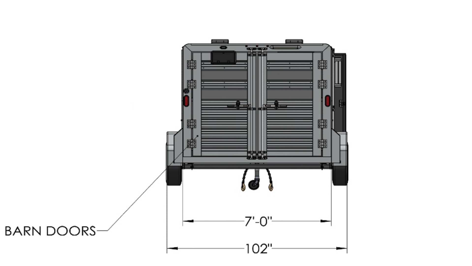 Stock LowPro Bumper Pull Series 7x16 Rear View