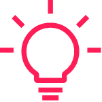 Pink lightbulb icon