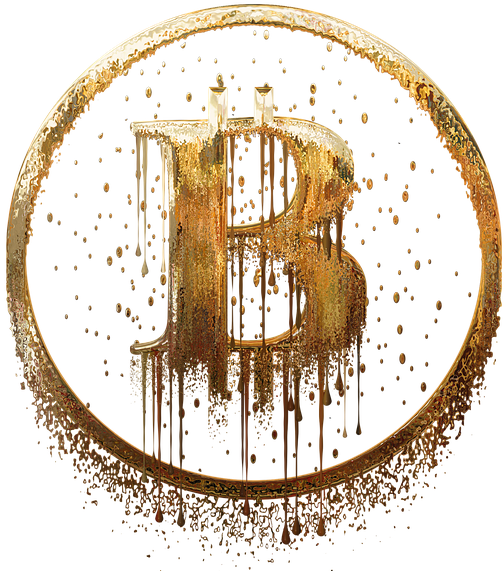 Bitcoin golden paint logo