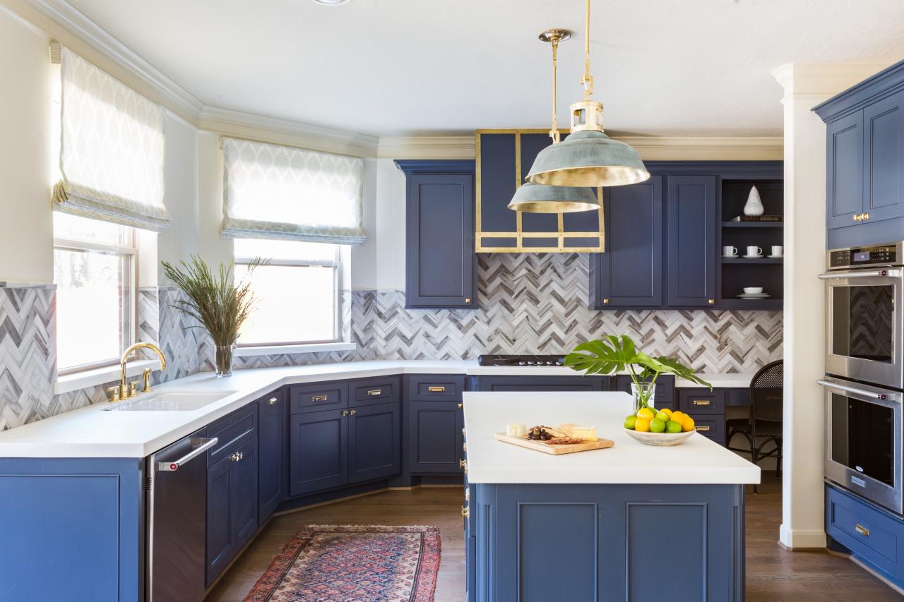 Painting Ideas - Blue Kitchen Cabinet Colors