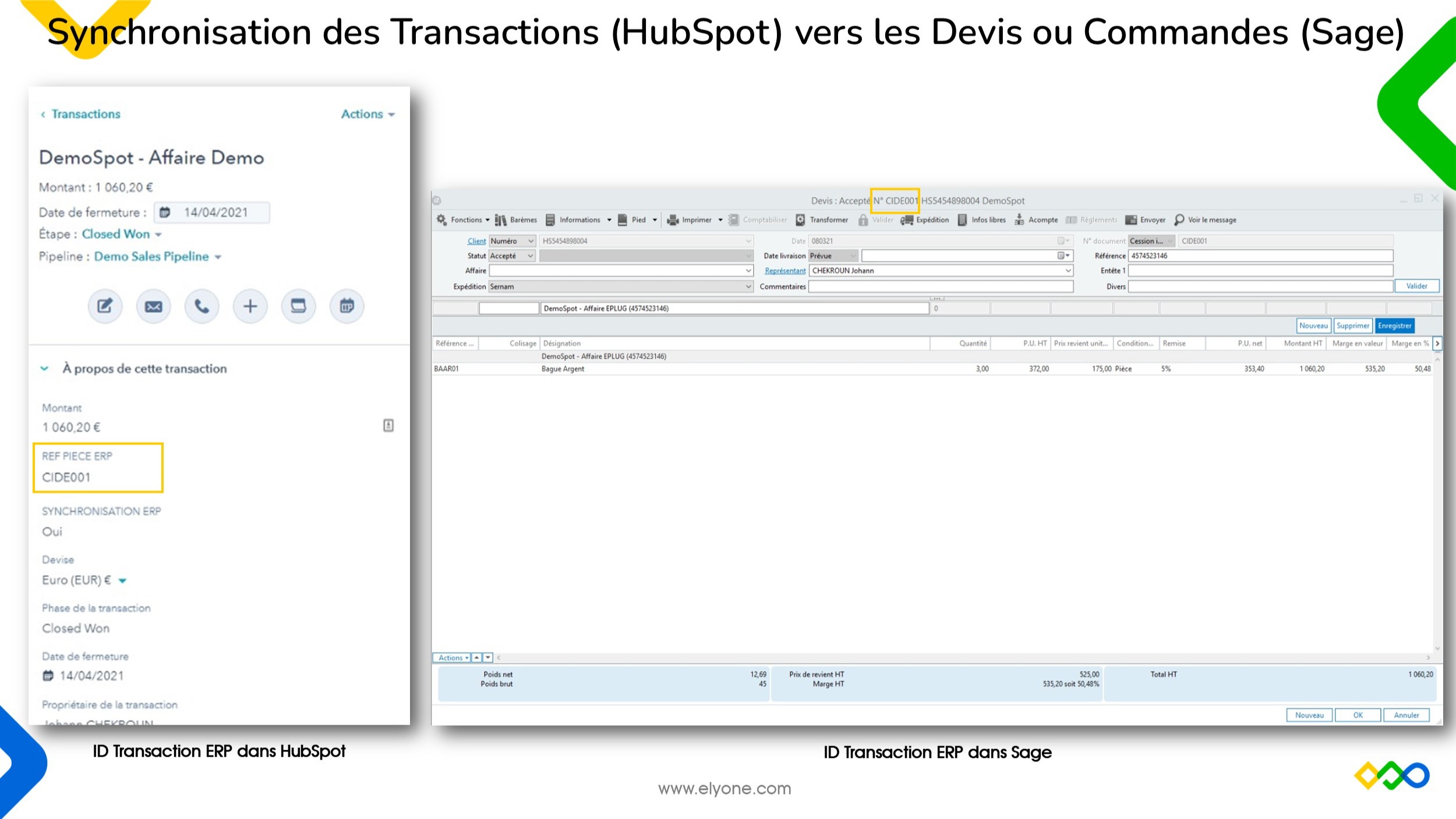 Synchronisation des Transactions vers les Devis ou Commandes