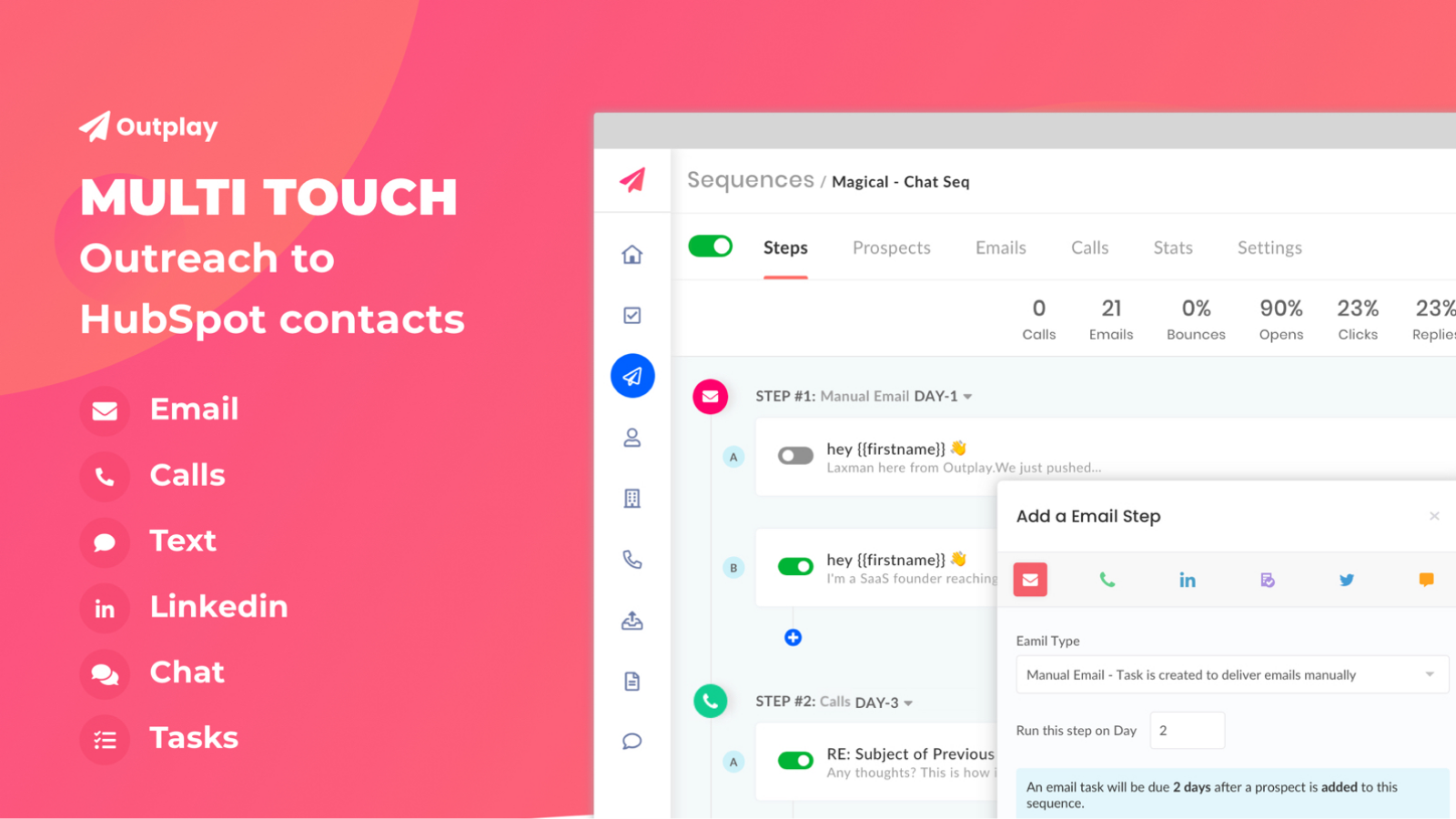Outrach to HubSpot contacts