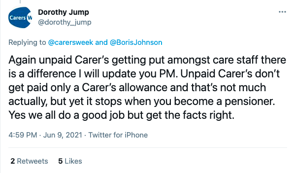 Carers Week Unpaid Carers Reaction